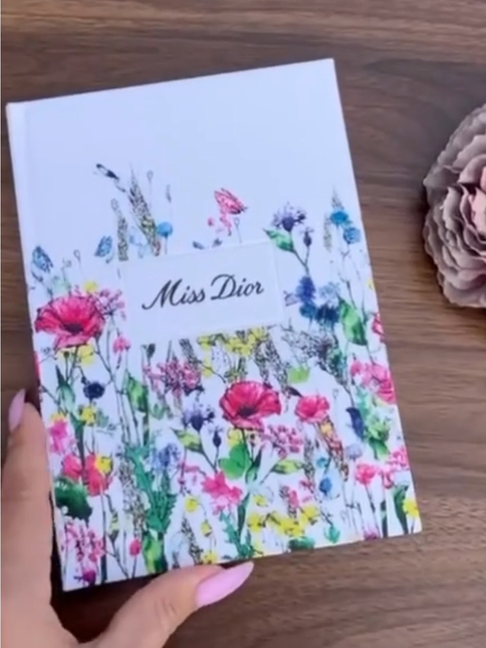 GWP Miss Dior Floral Hardcover Notebook - White with Multicolor Floral Print